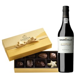 Churchill's 30 Year Old And Godiva 8 Pc Chocolate Box